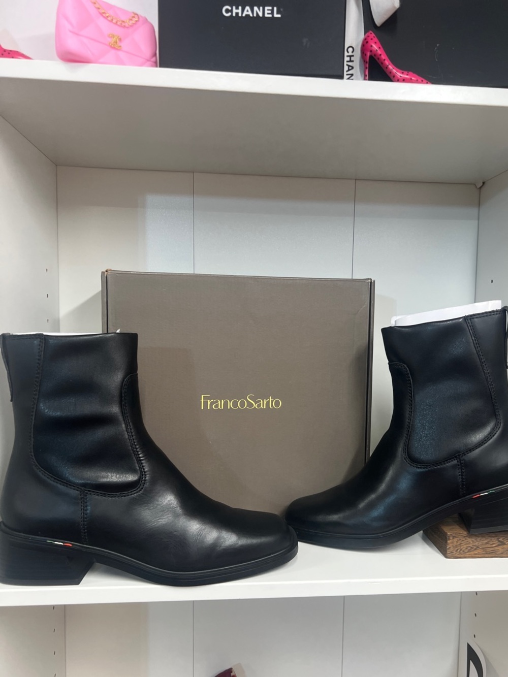 🔥 Franco Sarto Black Leather Gracely Bootie size 11 like new